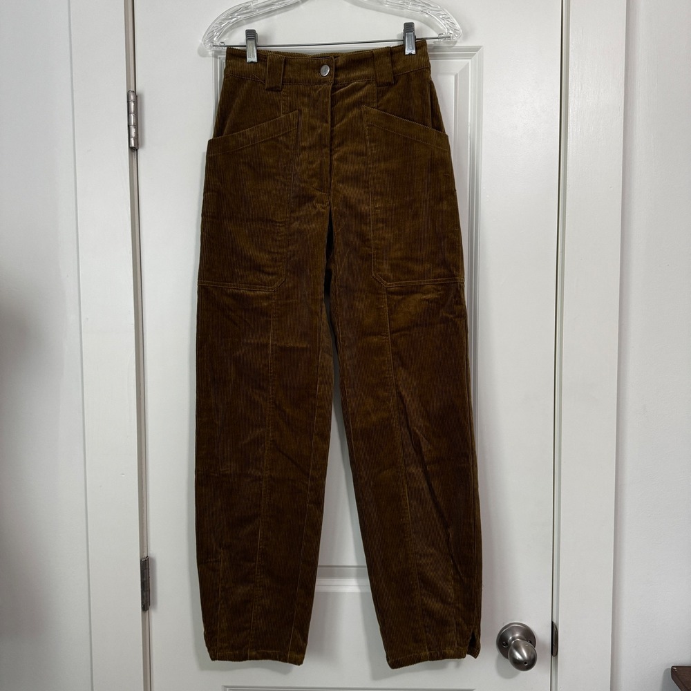 NEW Rachel Comey 00 Oberlin Barrel Leg Corduroy Pants High Waist Brown